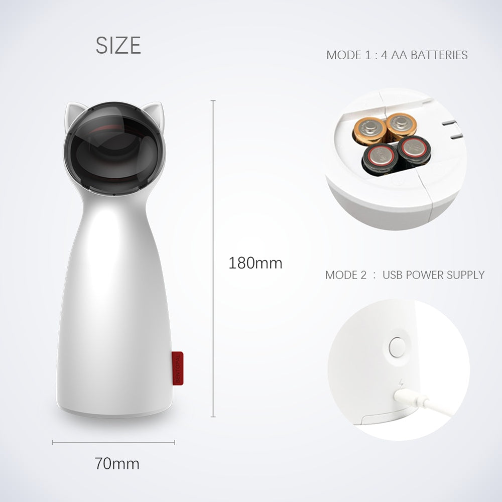 Creative Cat Pet LED Laser Toy - Smart Automatic Cat Exercise Training Toy