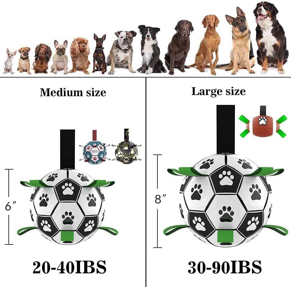 Interactive Dog Football Toy – Inflated Training Ball for Large Dogs & Outdoor Play