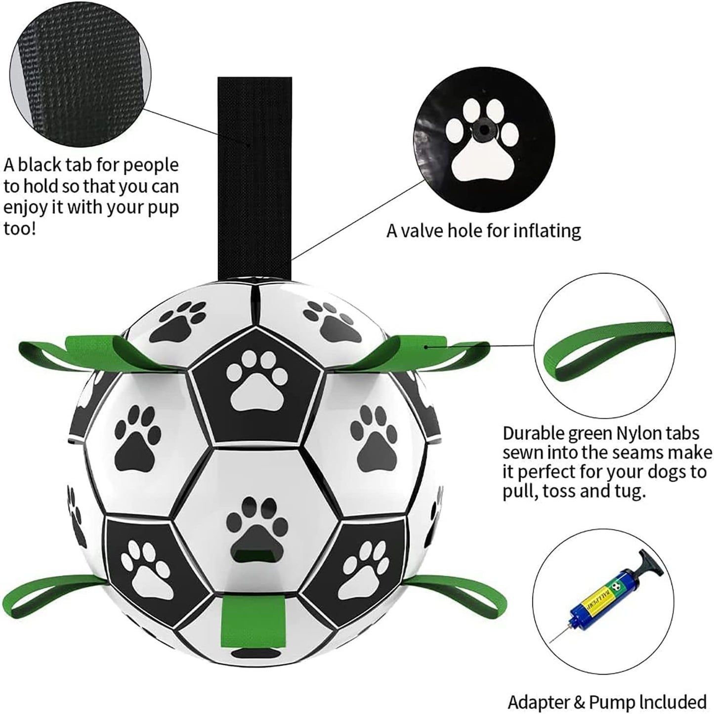 Interactive Dog Football Toy – Inflated Training Ball for Large Dogs & Outdoor Play