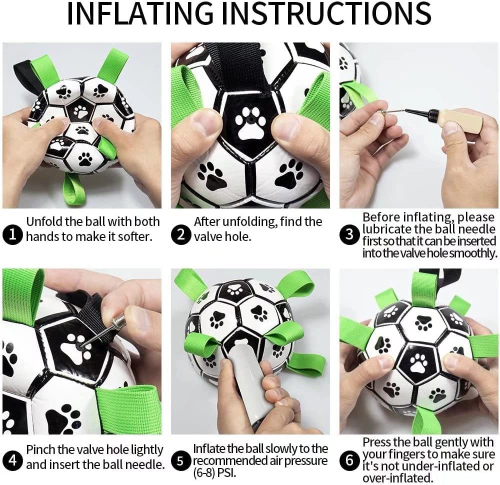Interactive Dog Football Toy – Inflated Training Ball for Large Dogs & Outdoor Play