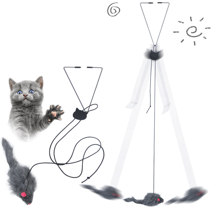Telescopic Hanging Door Mouse - Cat Toy