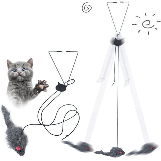 Telescopic Hanging Door Mouse - Cat Toy