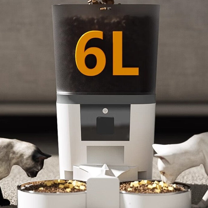 Smart Automatic Pet Feeder With Double Bowl/Split Feed, Hd Camera & App Control 🐾