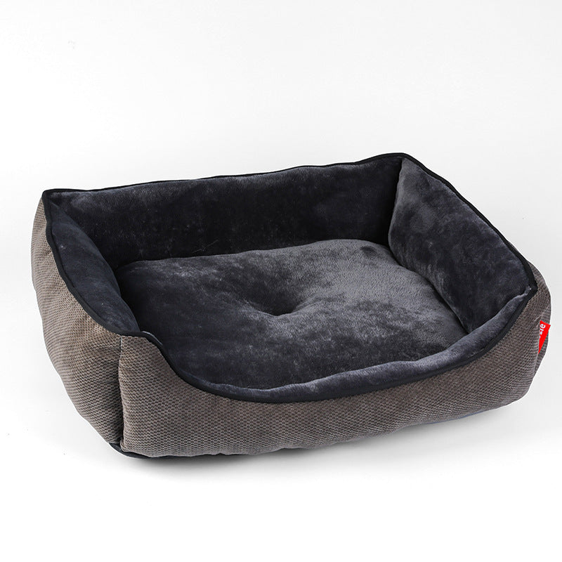 Luxury Flannel Pet Bed – Cozy Square Nest for Dogs & Cats