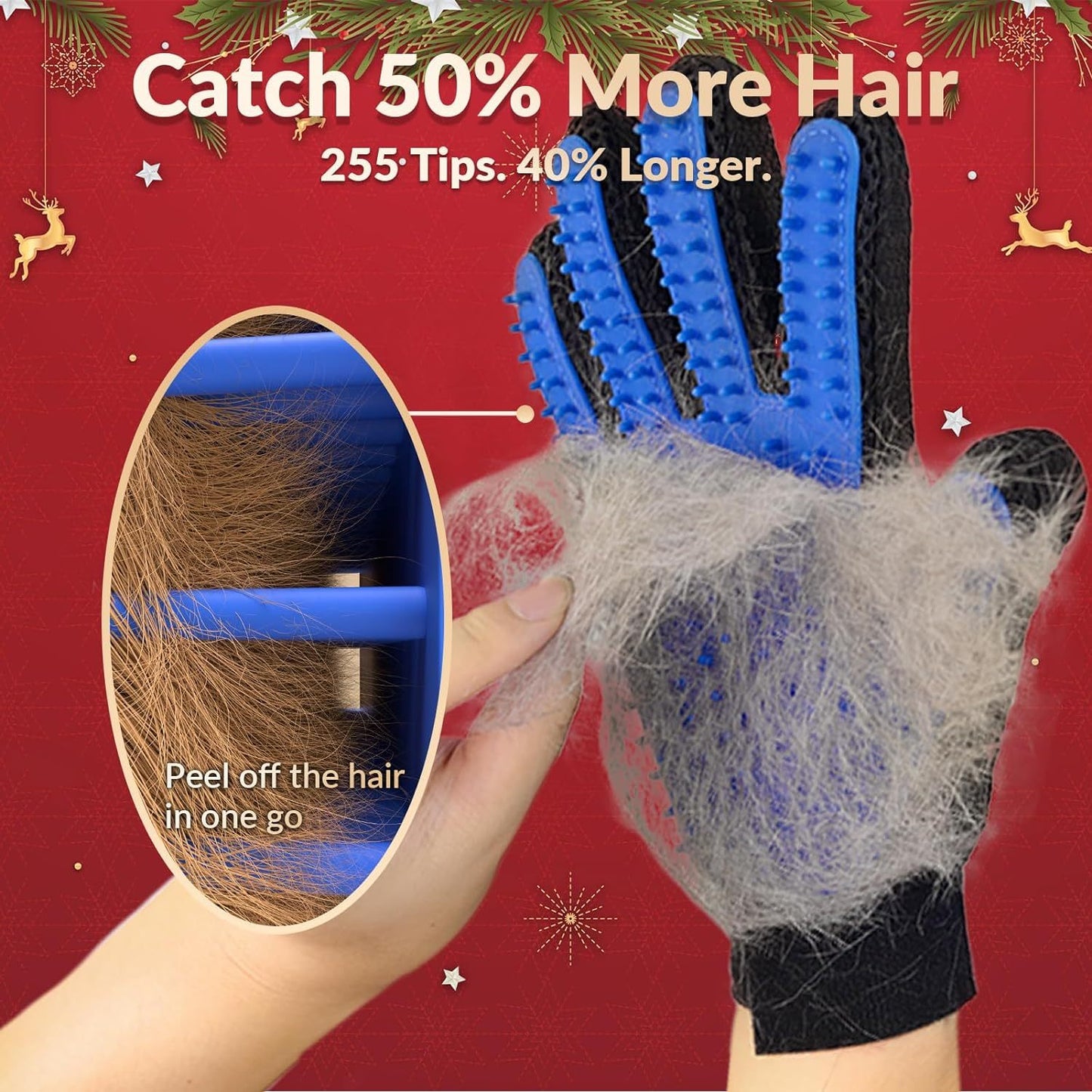 Pet Grooming Gloves - For Cats & Dogs Brush For Gentle Shedding & Efficient Pet Hair Remover.