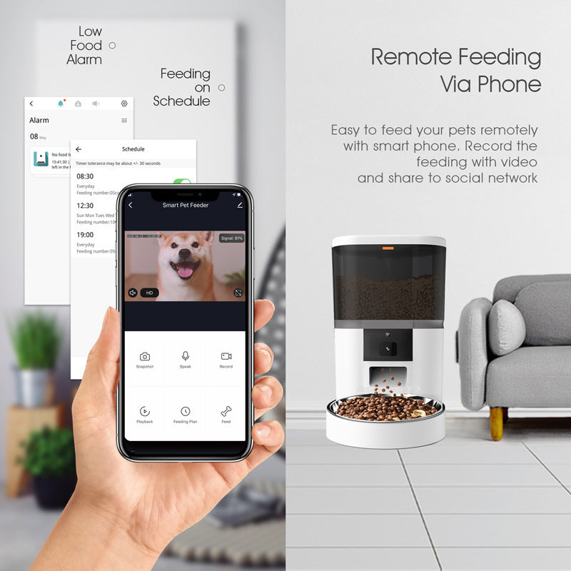 Smart Automatic Pet Feeder with Built-In Camera & App Control 🐾