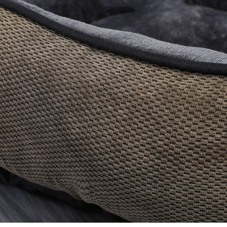 Luxury Flannel Pet Bed – Cozy Square Nest for Dogs & Cats