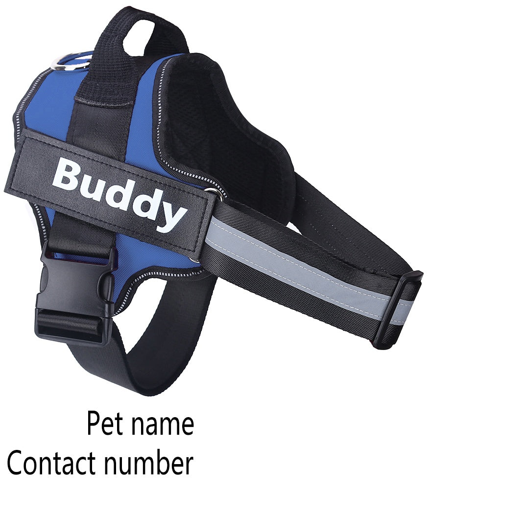 Personalized Dog Harness NO PULL, Reflective, Breathable Vest - Custom Patch in Various Colours.