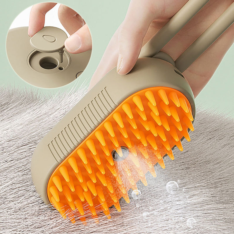 Steam Grooming Brush for Cats & Dogs - 3-in-1 Electric Pet Steam Brush