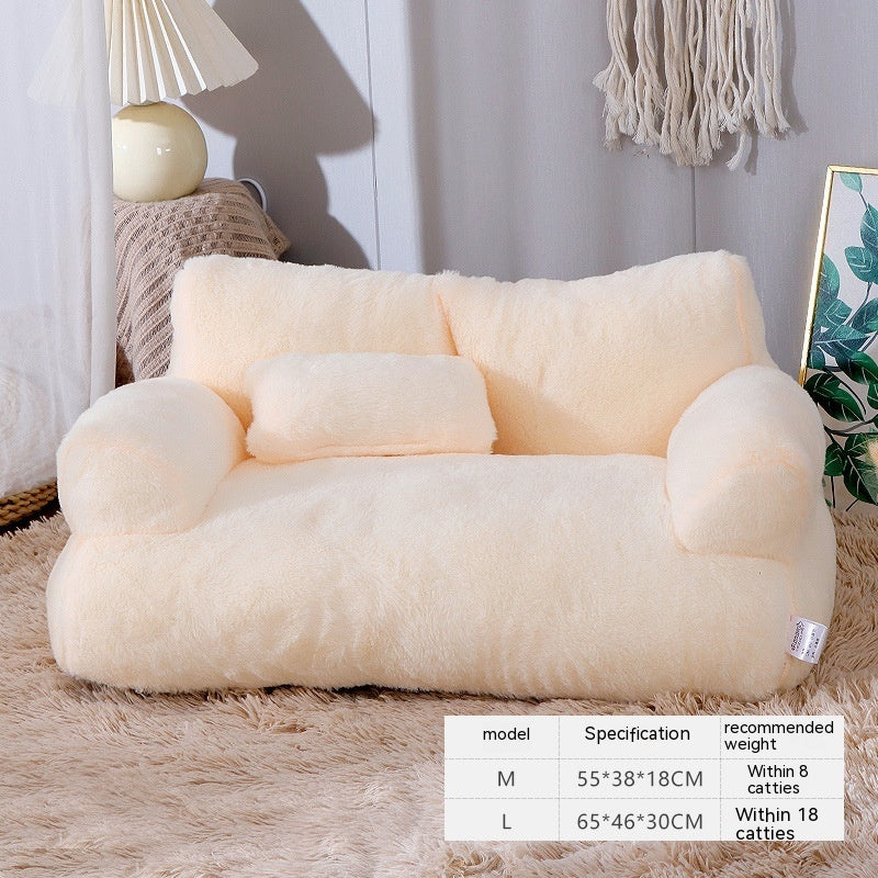 Soft Plush Pet Bed Sofa for Cats & Dogs