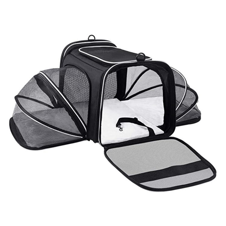 Airline-Approved Expandable Pet Carrier – Foldable Soft Cat & Dog Travel Bag with Reflective Strips