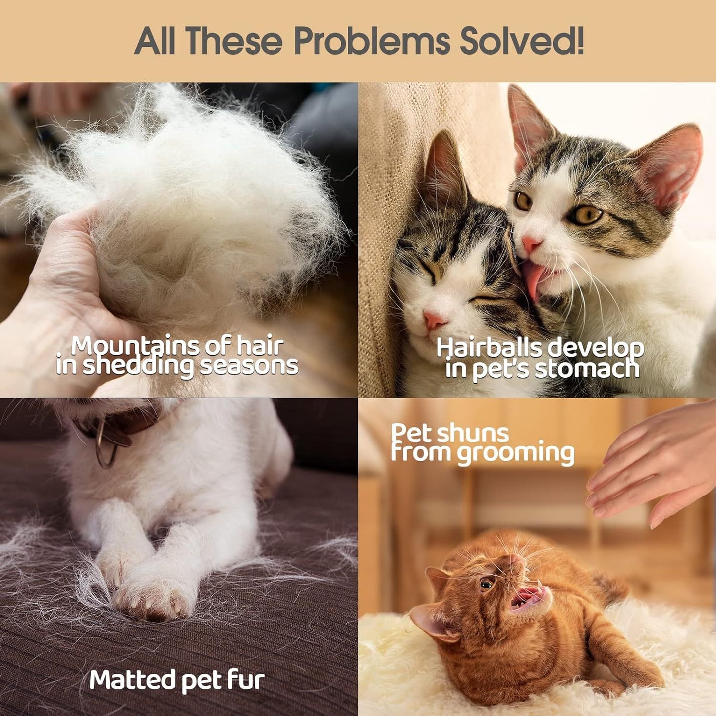 Pet Grooming Gloves - For Cats & Dogs Brush For Gentle Shedding & Efficient Pet Hair Remover.
