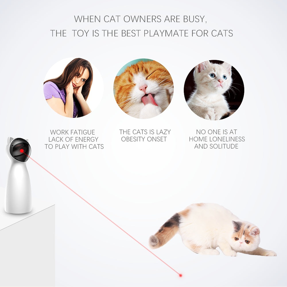 Creative Cat Pet LED Laser Toy - Smart Automatic Cat Exercise Training Toy