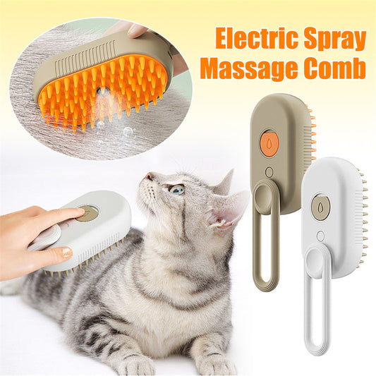 Steam Grooming Brush for Cats & Dogs - 3-in-1 Electric Pet Steam Brush