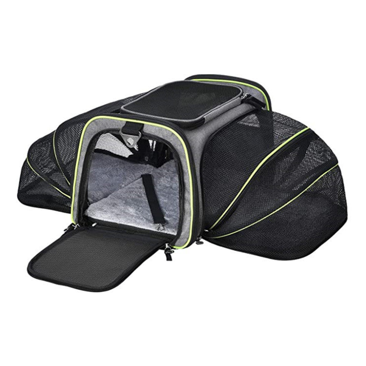 Airline-Approved Expandable Pet Carrier – Foldable Soft Cat & Dog Travel Bag with Reflective Strips