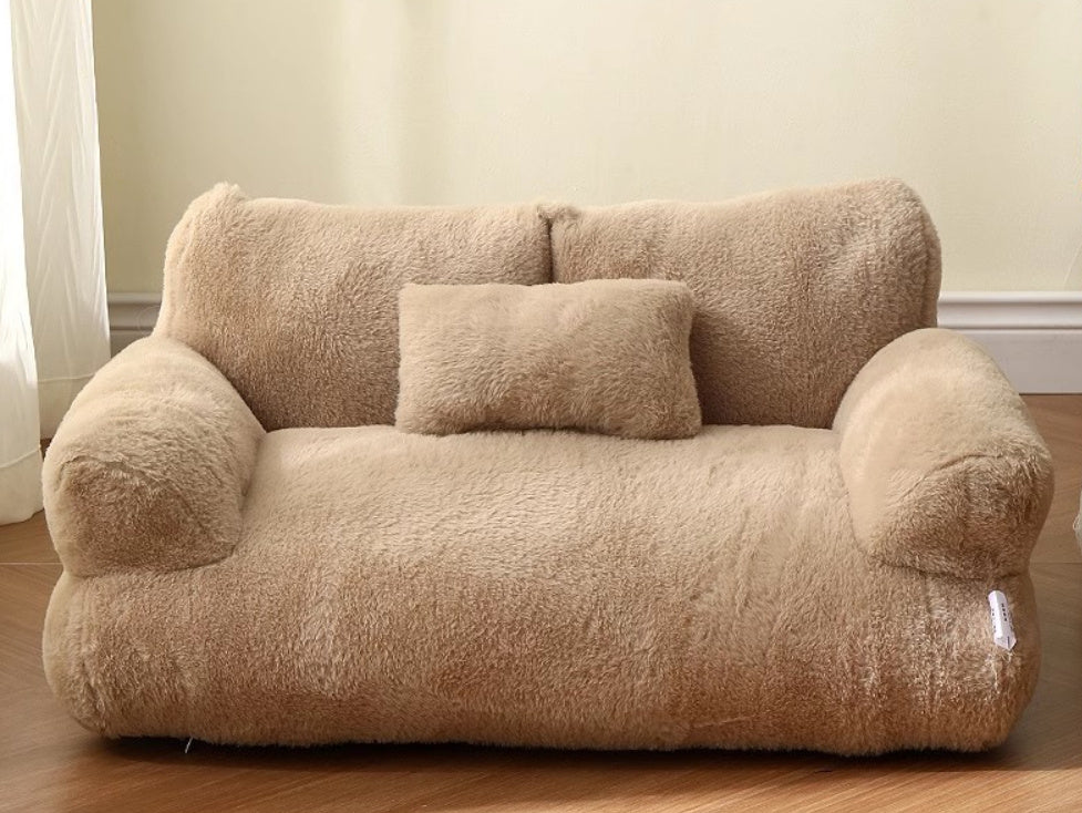 Soft Plush Pet Bed Sofa for Cats & Dogs