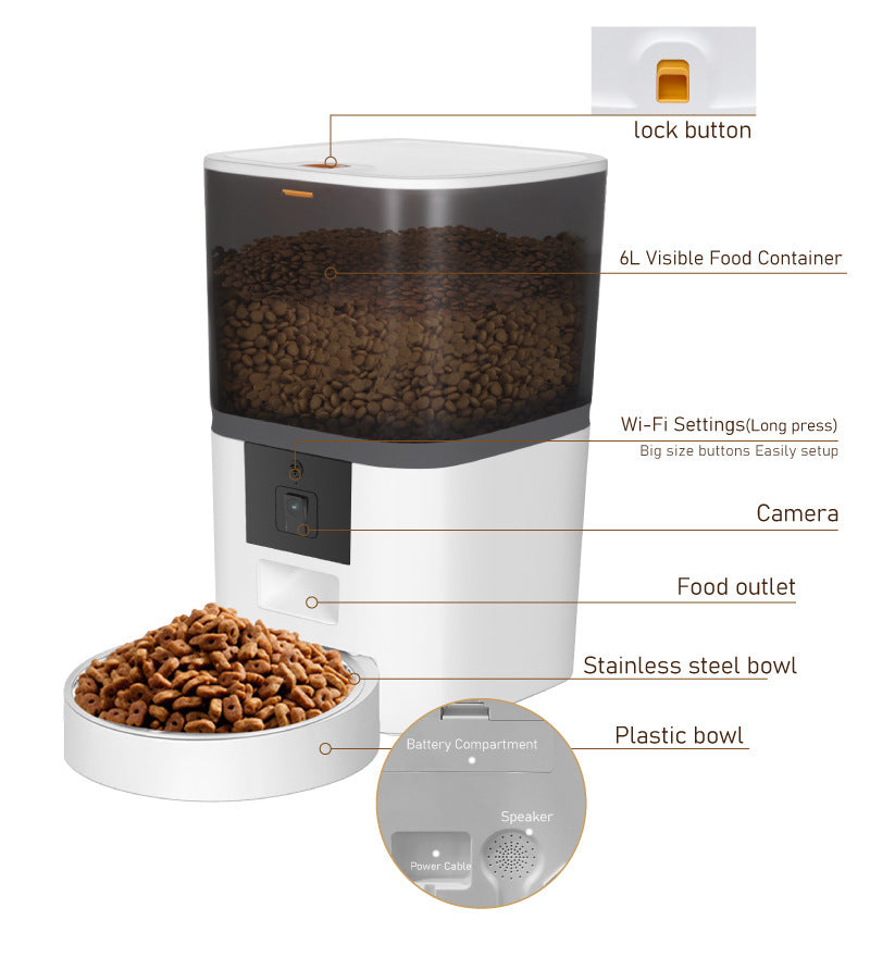 Smart Automatic Pet Feeder with Built-In Camera & App Control 🐾