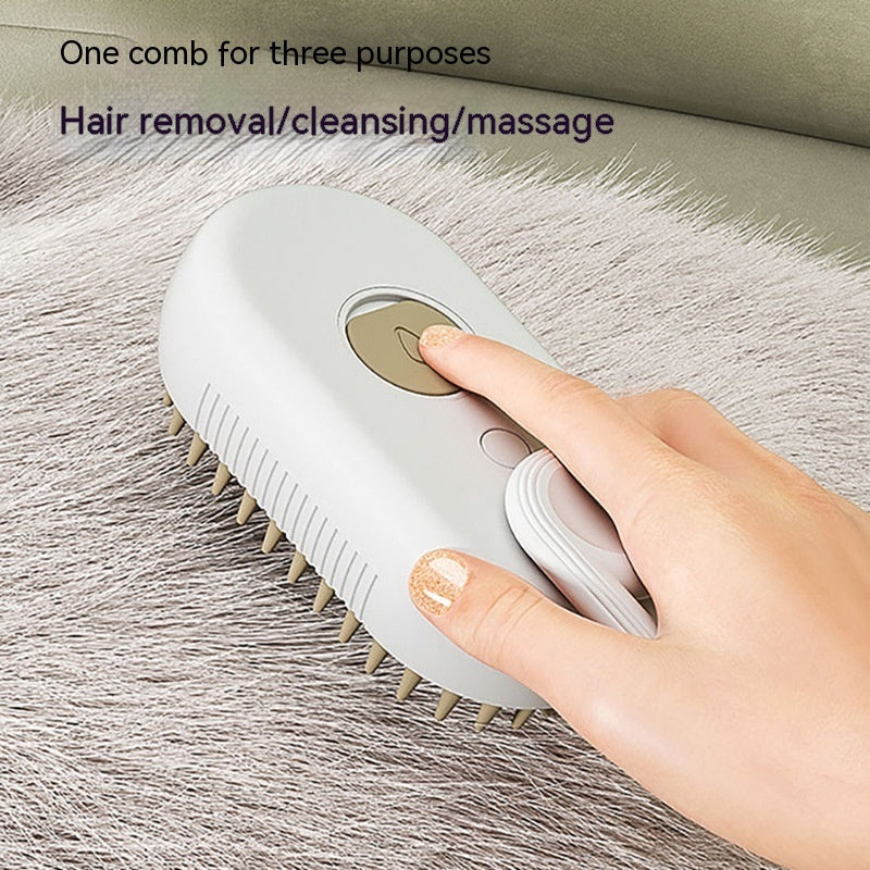 Steam Grooming Brush for Cats & Dogs - 3-in-1 Electric Pet Steam Brush
