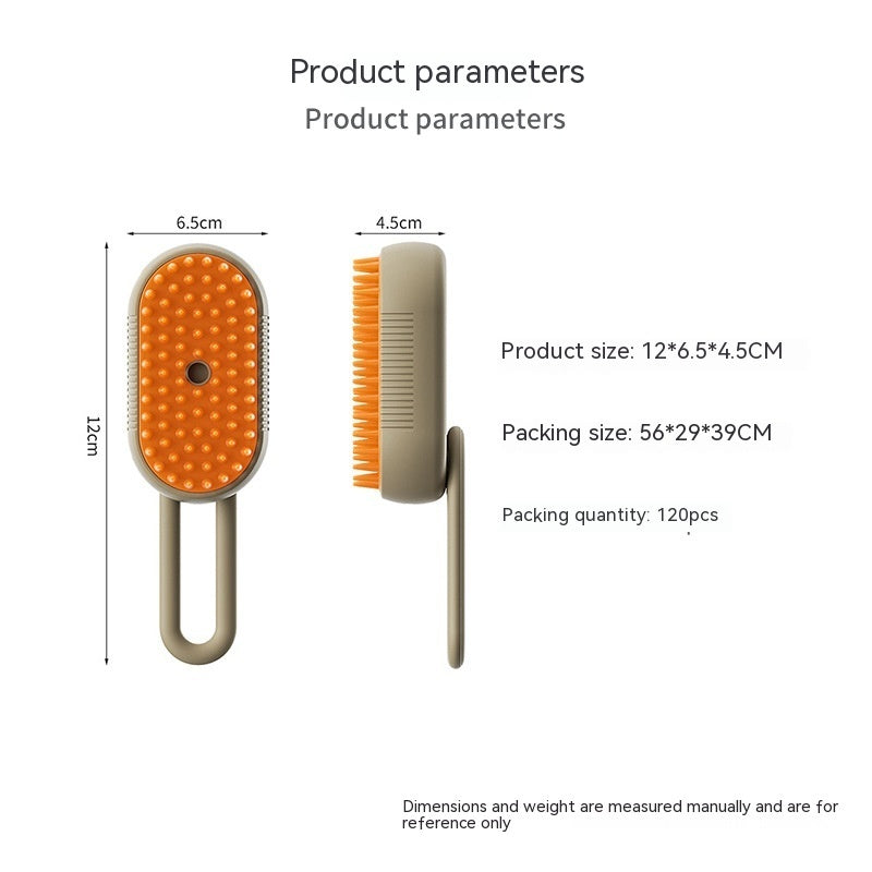 Steam Grooming Brush for Cats & Dogs - 3-in-1 Electric Pet Steam Brush