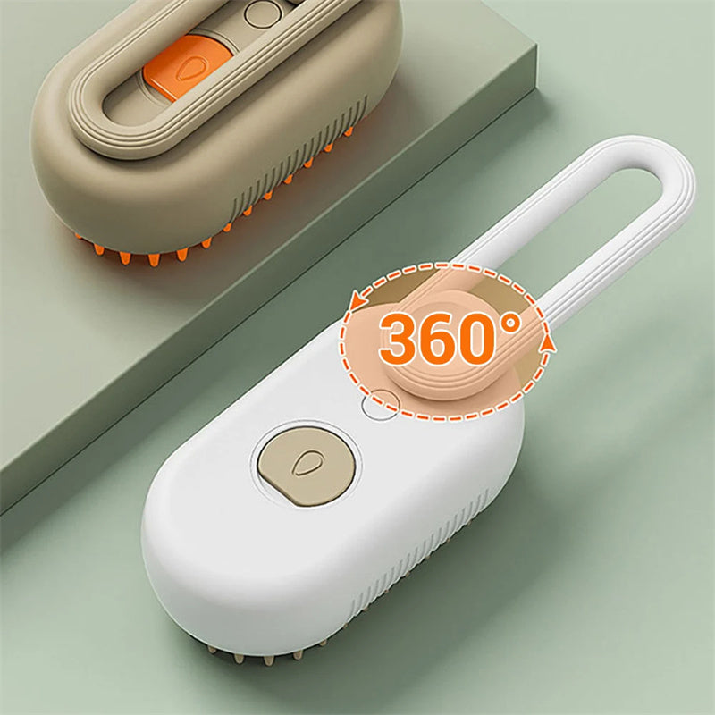 Steam Grooming Brush for Cats & Dogs - 3-in-1 Electric Pet Steam Brush