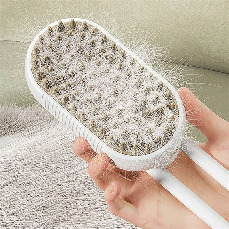 Steam Grooming Brush for Cats & Dogs - 3-in-1 Electric Pet Steam Brush
