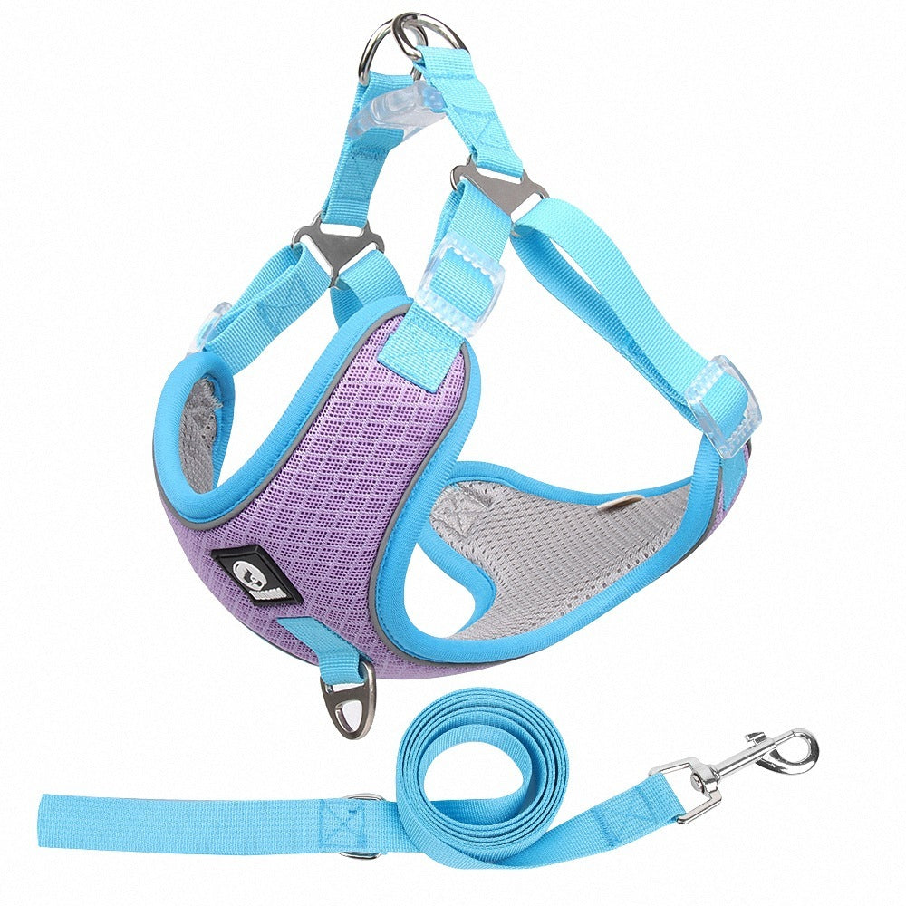 Dog Harness - Adjustable, Breathable, Mesh Reflective Saddle For Small & Medium Dogs